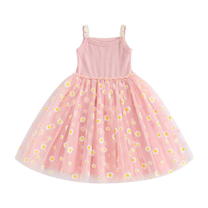 Vestido Tule Longo Margaridas | 6M - 3 Anos - Betina Baby