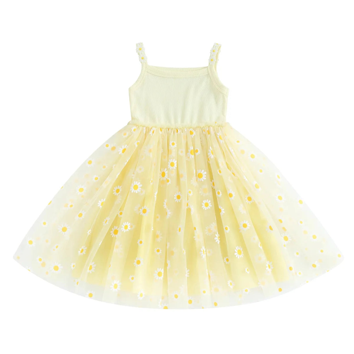 Vestido Tule Longo Margaridas | 6M - 3 Anos - Betina Baby