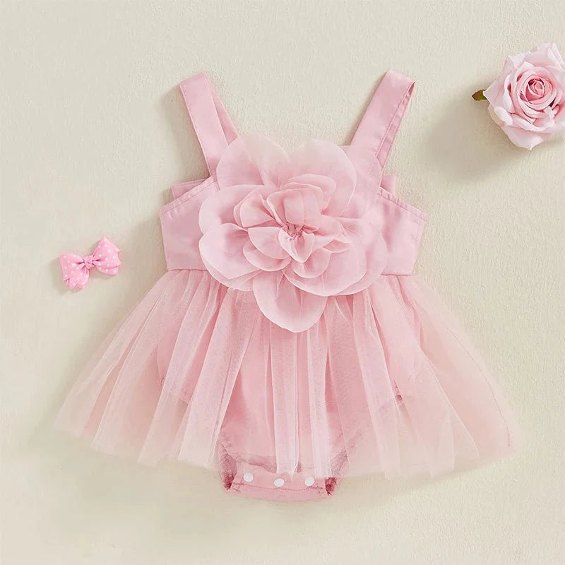 Vestido Tule Maxi Flor | 0-18 Meses