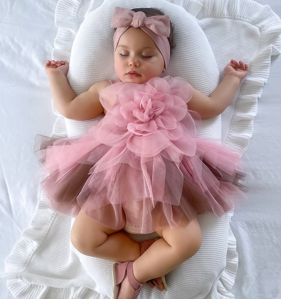 Vestido Tule Maxi Flor | 0-18 Meses