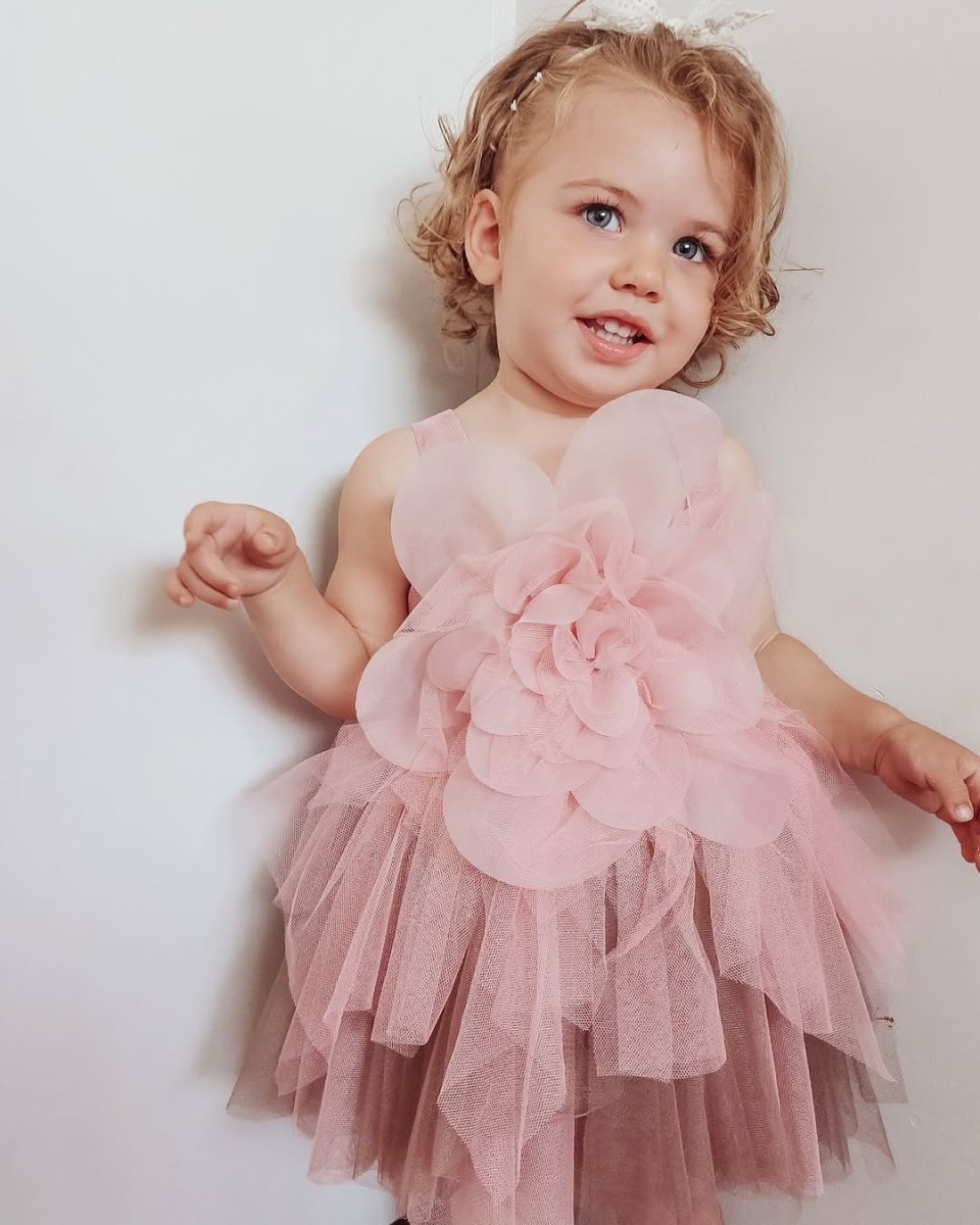 Vestido Tule Maxi Flor | 0-18 Meses