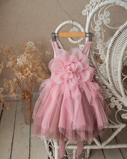 Vestido Tule Maxi Flor | 0-18 Meses