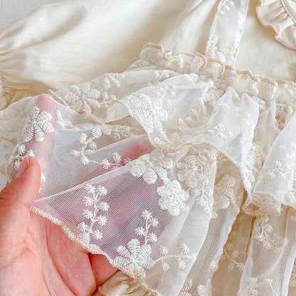 Vestido Tule Mocinha Manga | 0-24 Meses