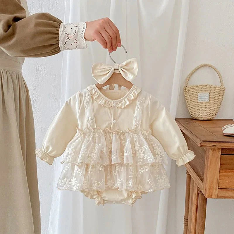 Vestido Tule Mocinha Manga | 0-24 Meses