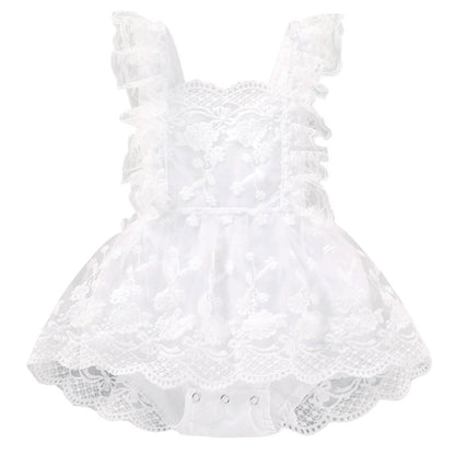 Vestido Tule Rendado White | 0 - 24 Meses - Betina Baby