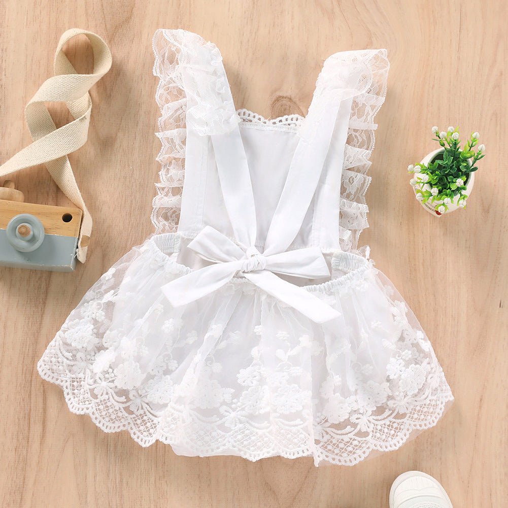 Vestido Tule Rendado White | 0-24 Meses