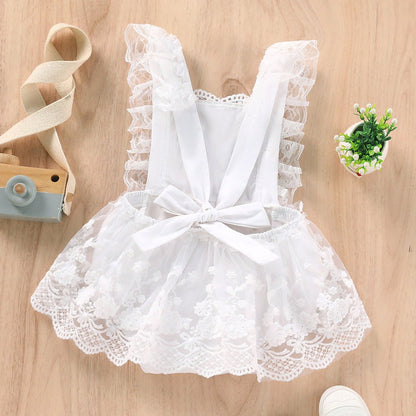 Vestido Tule Rendado White | 0-24 Meses