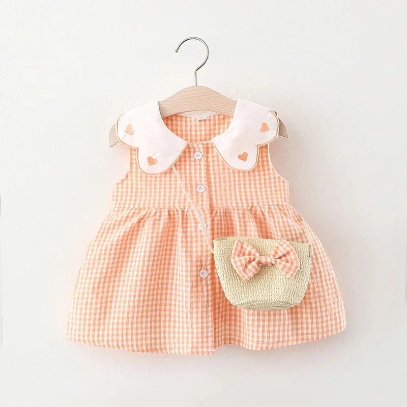 Vestido Xadrez + Bolsinha | 0-24 Meses - Betina Baby