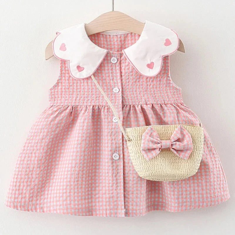 Vestido Xadrez + Bolsinha | 0-24 Meses - Betina Baby