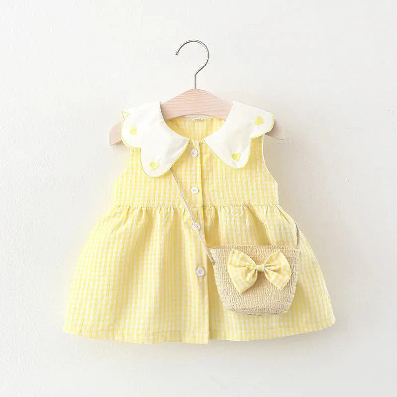 Vestido Xadrez + Bolsinha | 0-24 Meses - Betina Baby